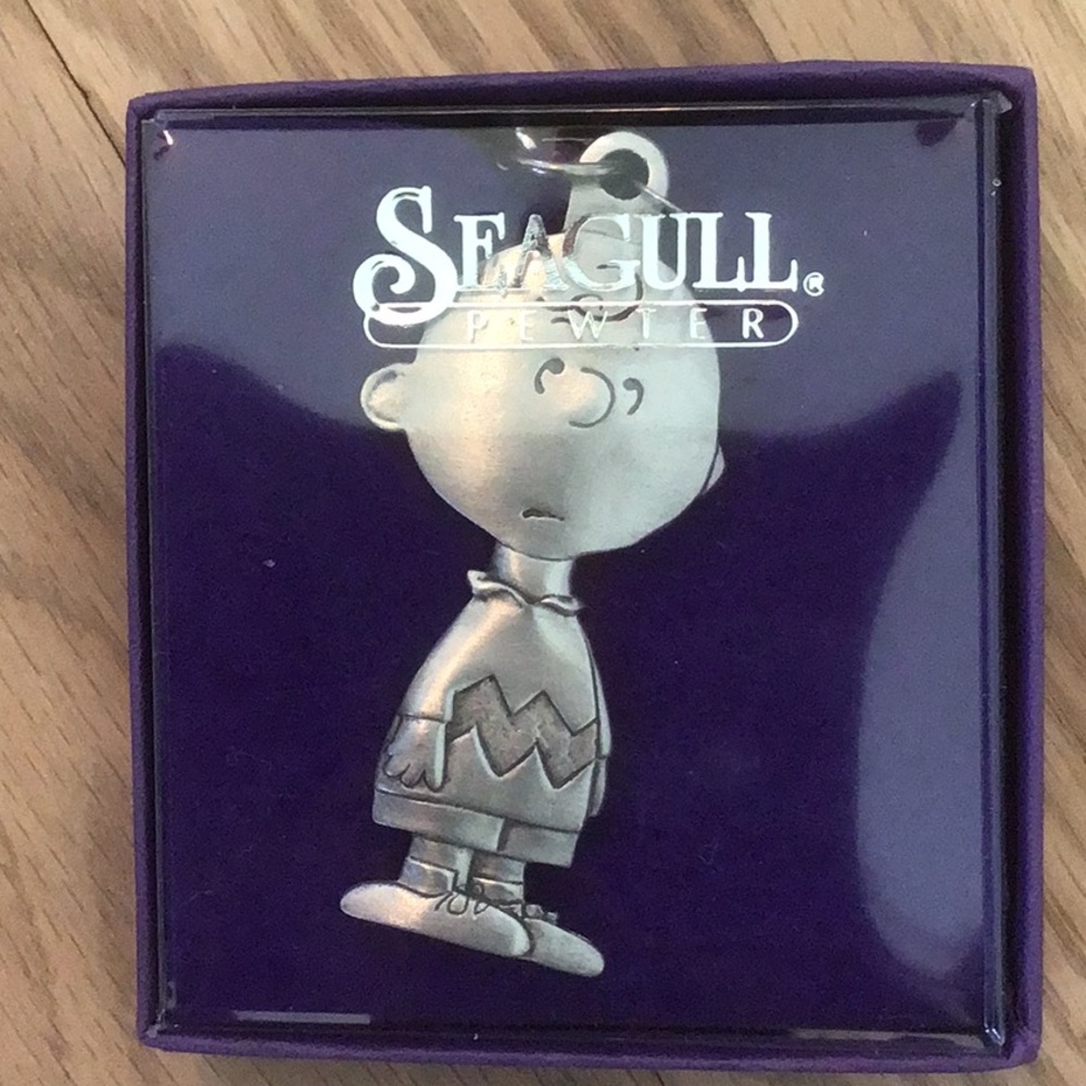 Charlie Brown Pewter Keychain by Seagull. New on box.